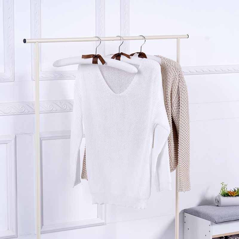 Natural Beige Cotton Linen Padded Hanger with Brown Bow