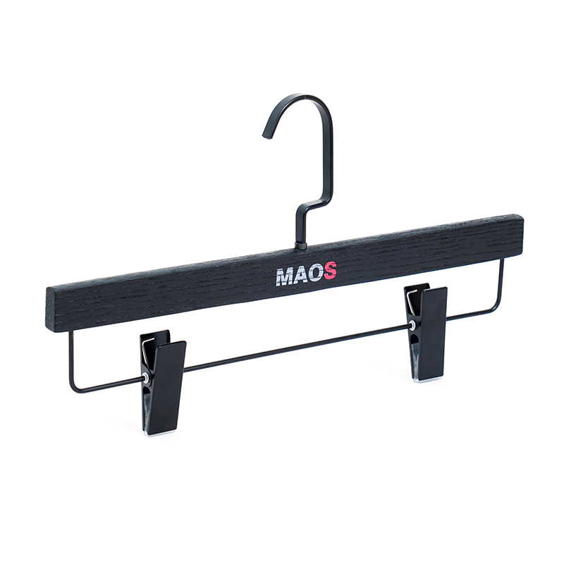 Luxury Camellia Wood Pants Hanger with Brushed Texture