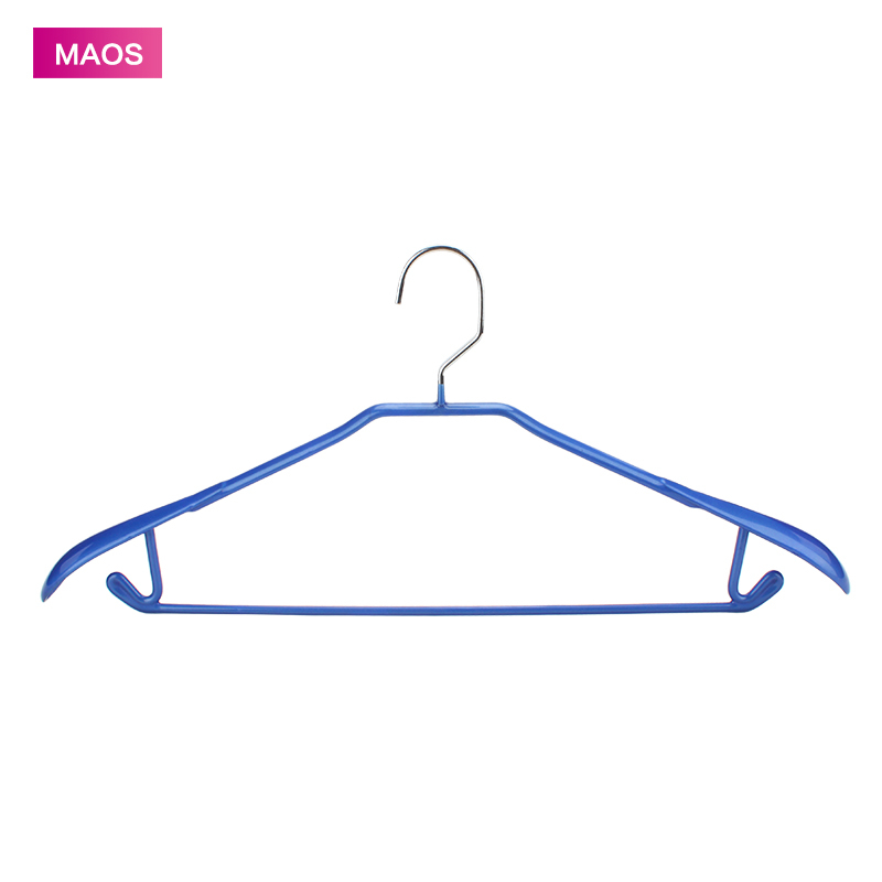 Colorful PVC Coating Metal Hanger with Broad Shoulders