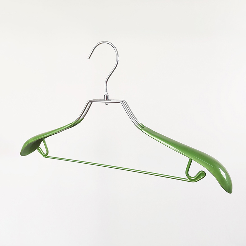 PVC Coating Double Wires Metal Broad Shoulders Hanger with Swivel Hook