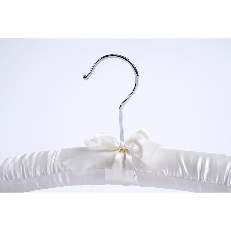 Classic White Adult Satin Hanger Buttons on Shoulders
