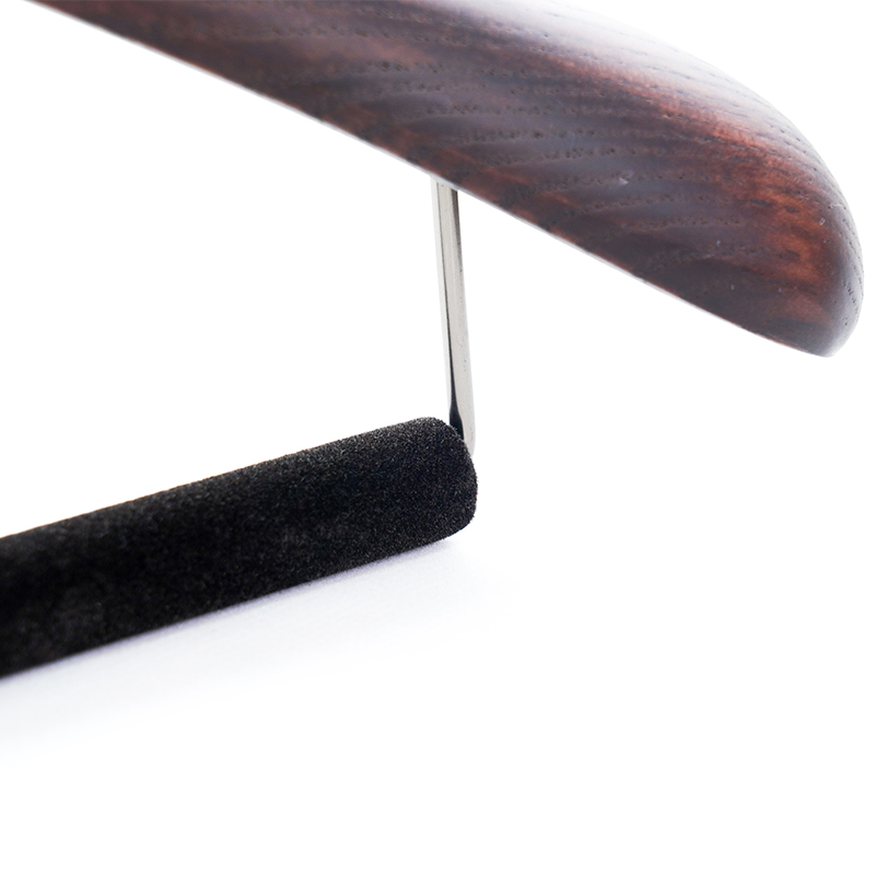 Luxury Ash Wood Hanger with Flocking Wooden Bar