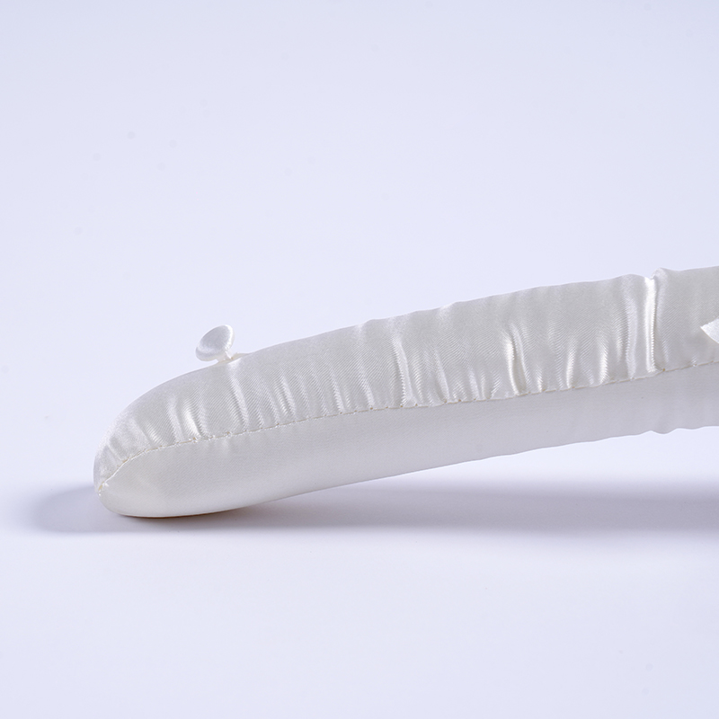 Classic White Adult Satin Hanger Buttons on Shoulders