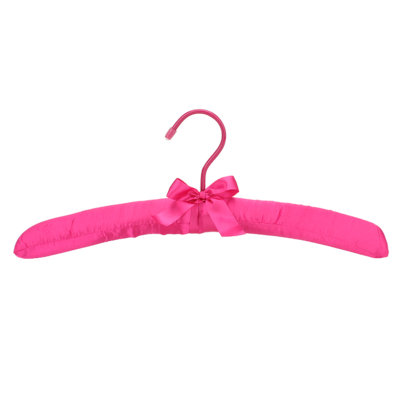 Colorful Satin Padded Hanger with Rubber-Sleeve Hook 38CM Length