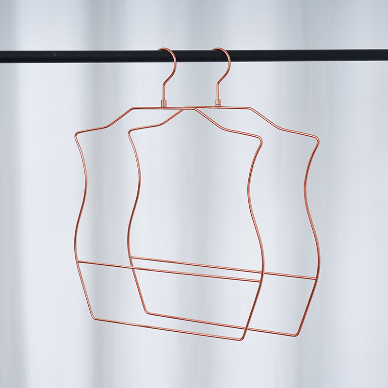 Red Copper Metal Lingerie Hanger with Swivel Hook