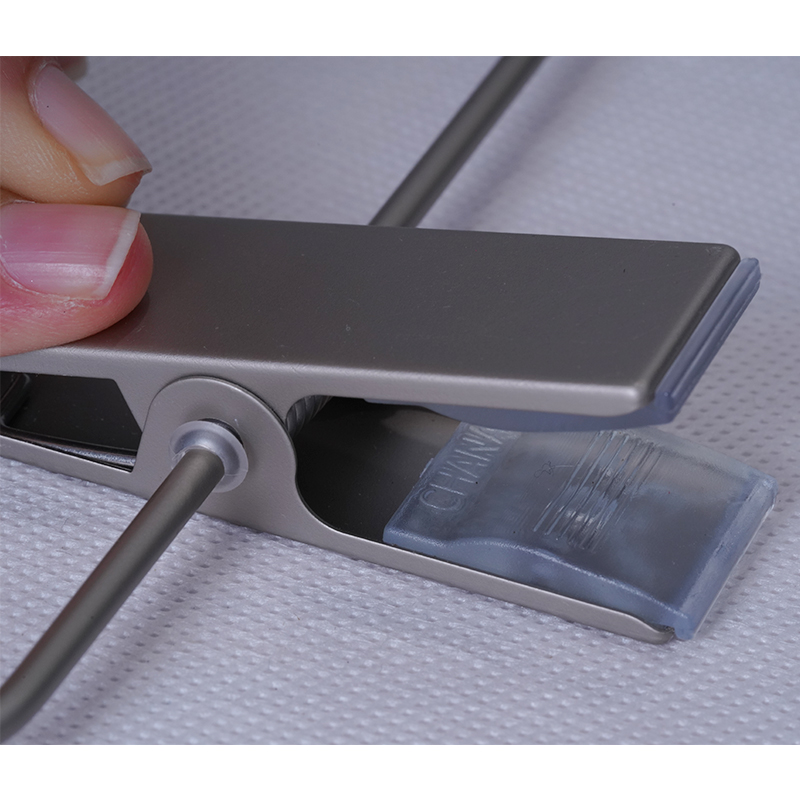 Ultrasonically Welded White Plastic Bottom Hanger with Clips