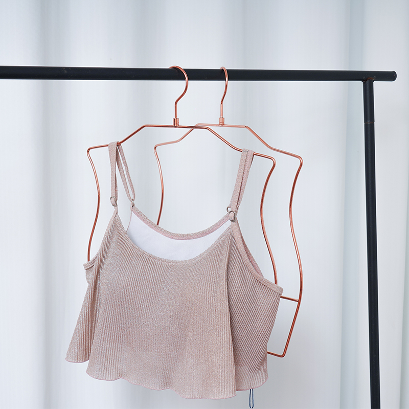 Red Copper Metal Lingerie Hanger with Swivel Hook