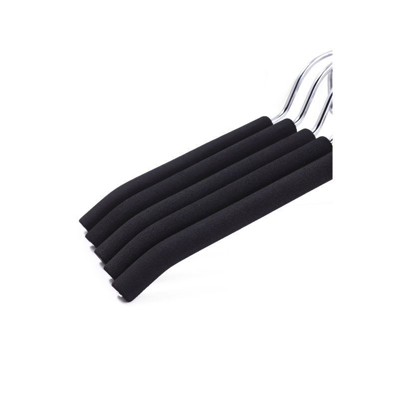 Black Non-Slip EVA Foam Padded Top Hanger with Intergarated Downside Hook 42CM
