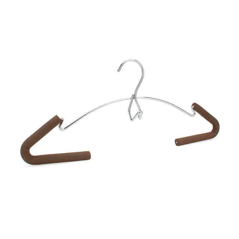 Brown Non-Slip EVA Foam Padded Top Hanger with Intergarated Downside Hook&Notches 39CM