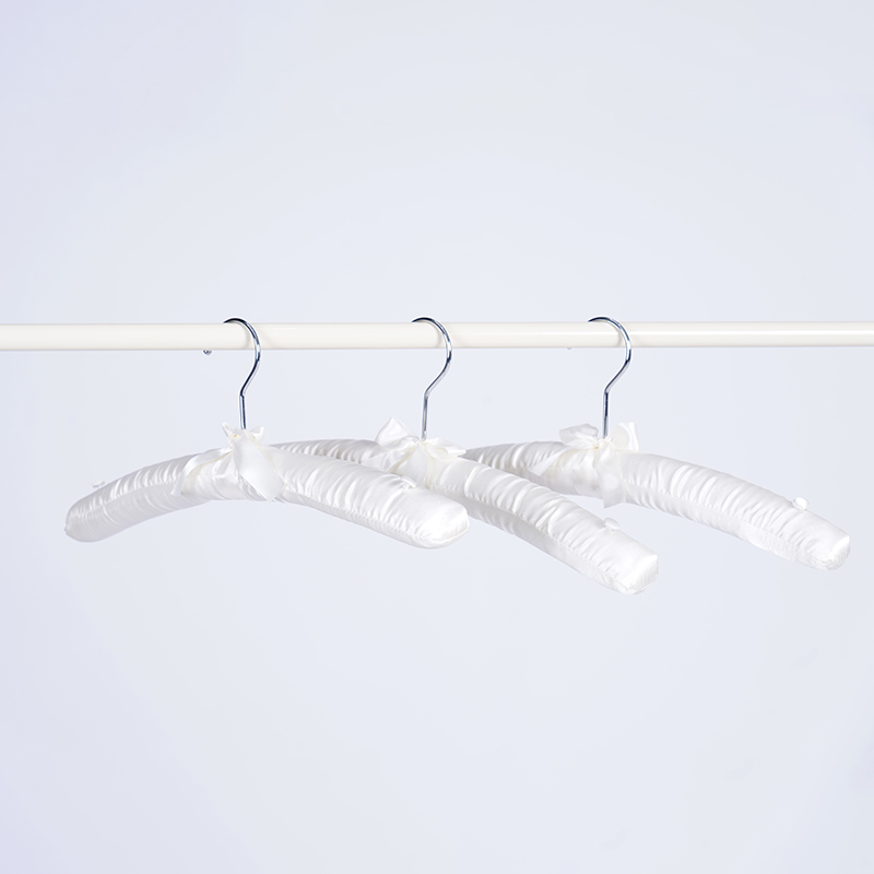 Classic White Adult Satin Hanger Buttons on Shoulders