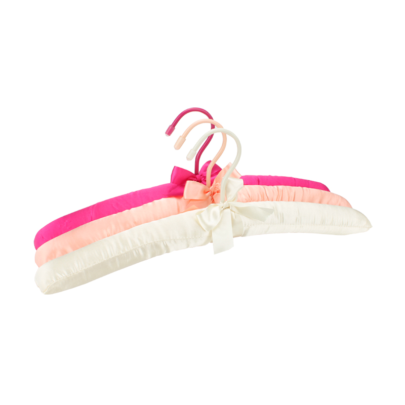 Colorful Satin Padded Hanger with Rubber-Sleeve Hook 38CM Length