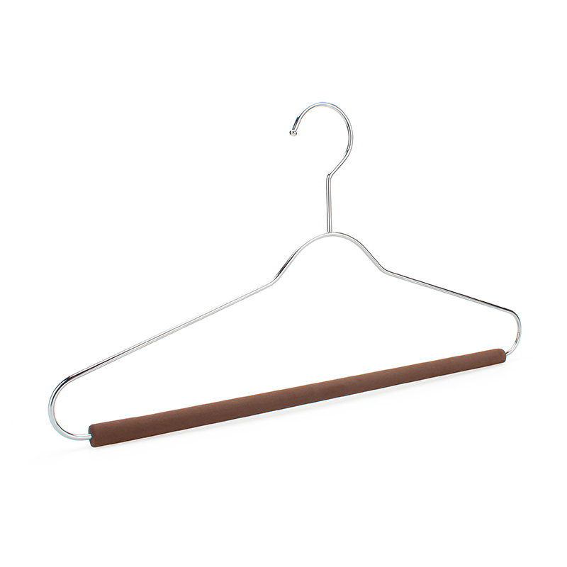 Metal Top Hanger with Brown Non-Slip EVA Foam Bar 42.5CM