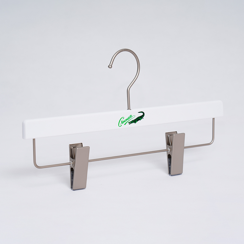 Ultrasonically Welded White Plastic Bottom Hanger with Clips