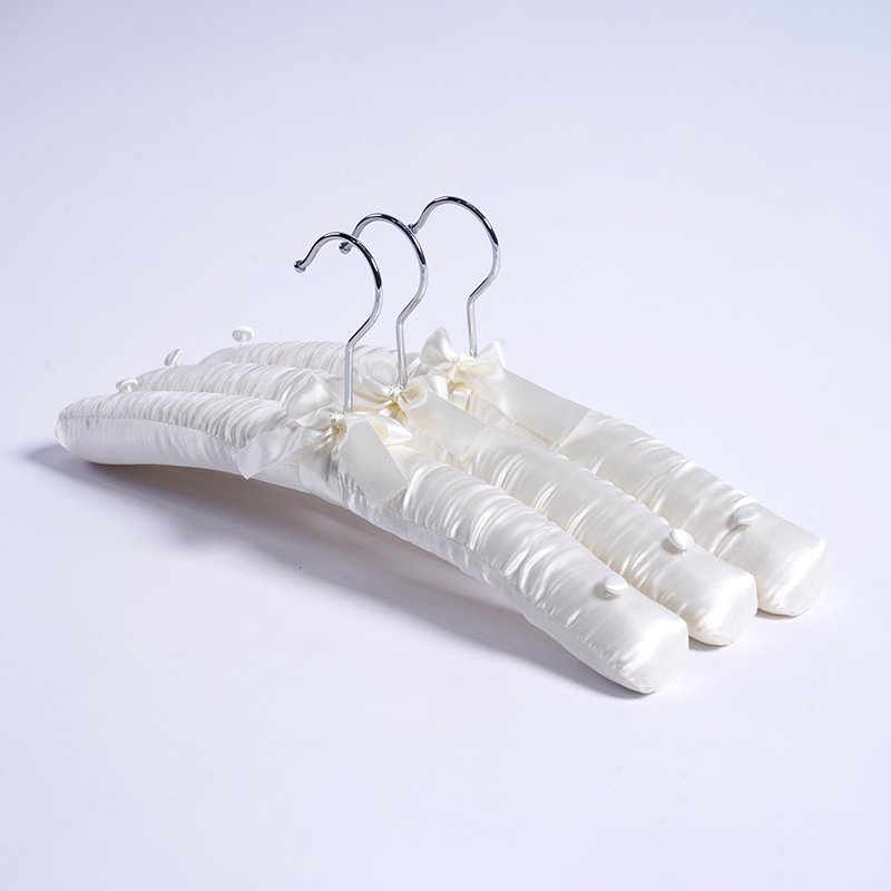 Classic White Adult Satin Hanger Buttons on Shoulders