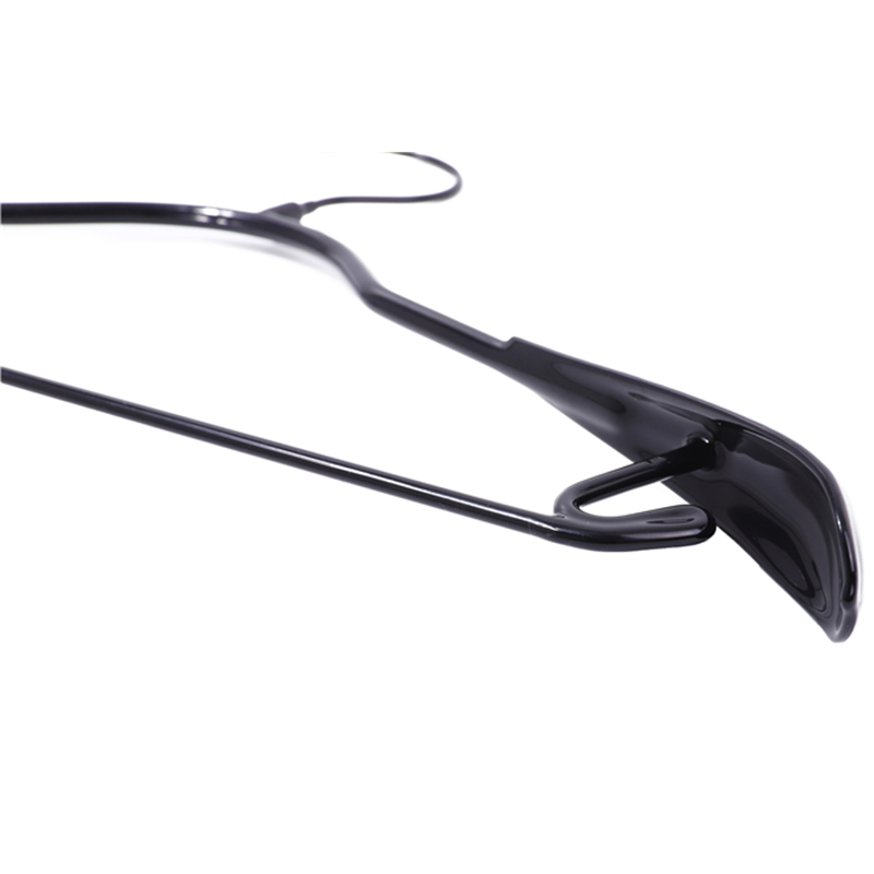 Black PVC Coating Metal Hanger with Intergrated Hooks