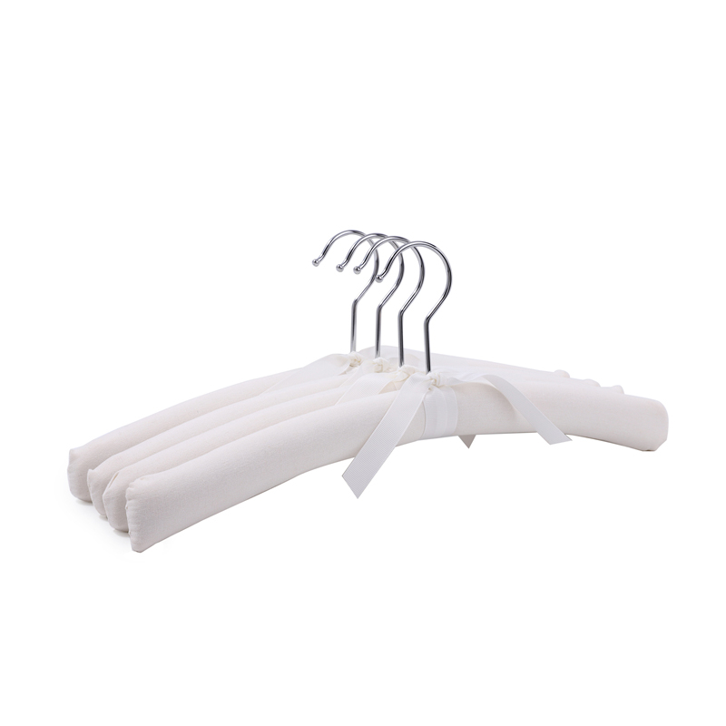 White Cotton Linen Padded Hanger 38CM